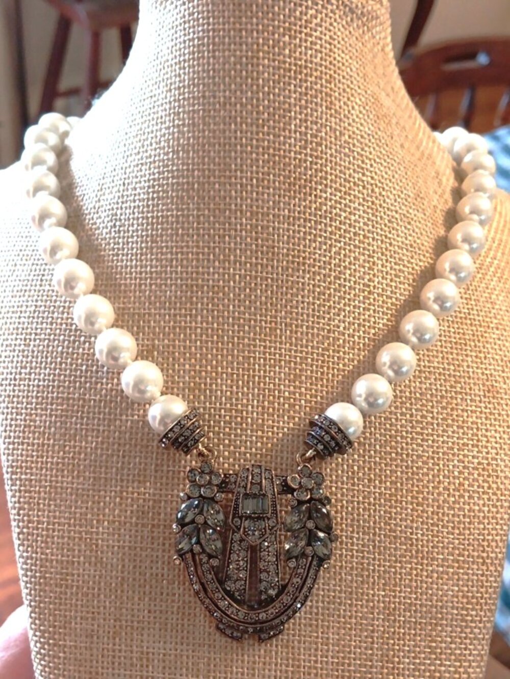 Heidi Daus Pearl Art Deco Style Necklace